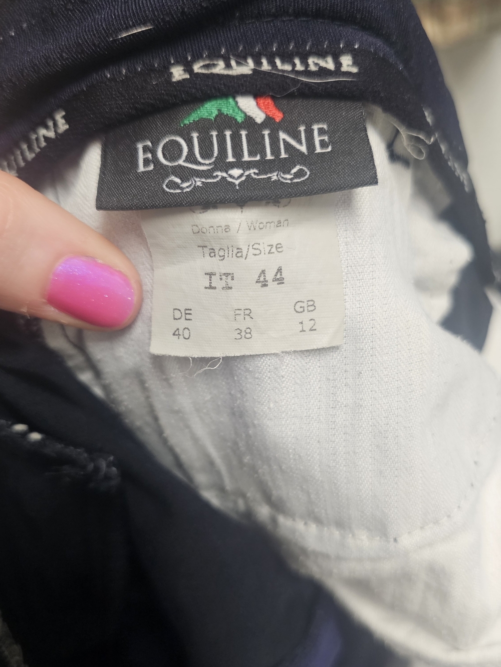 Equiline Women's Navy Riding Leggings with Full Seat - Picture 7 of 7